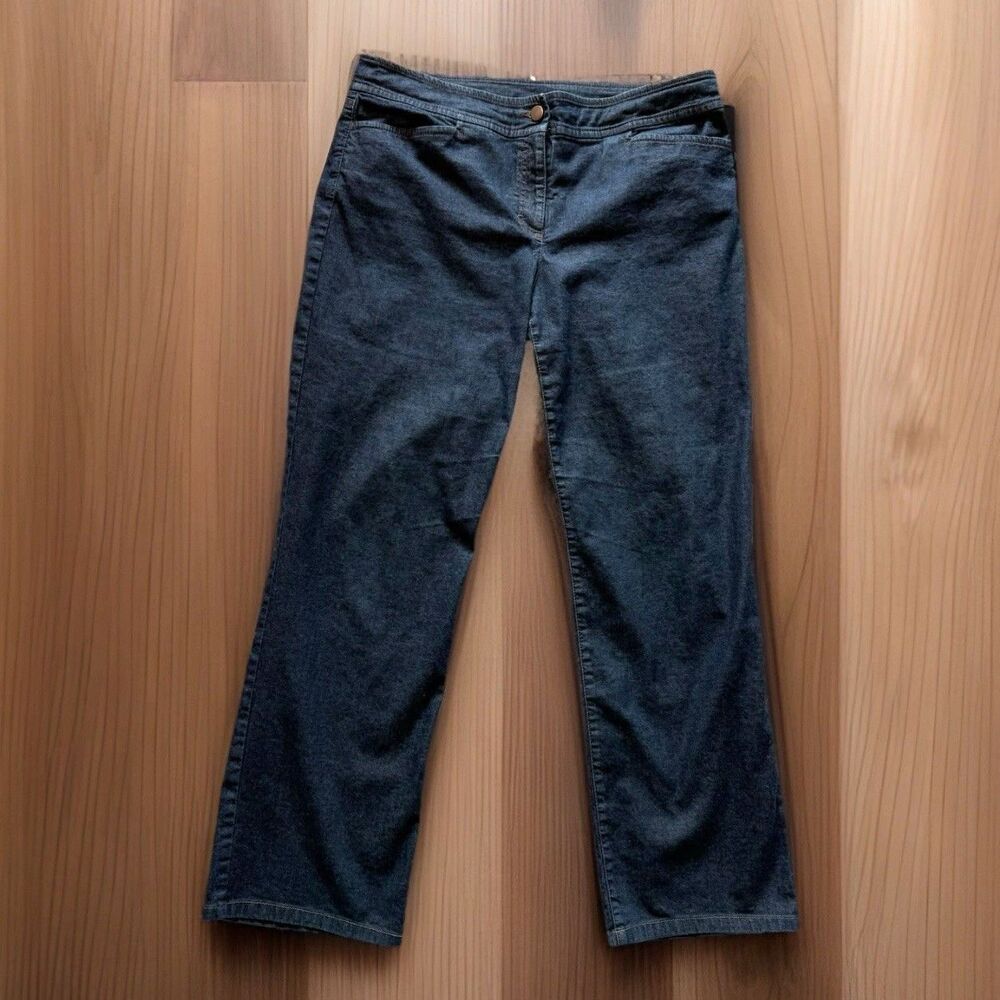Eileen Fisher Womens Size Medium Indigo Cotton Stretch Straight Denim Pants